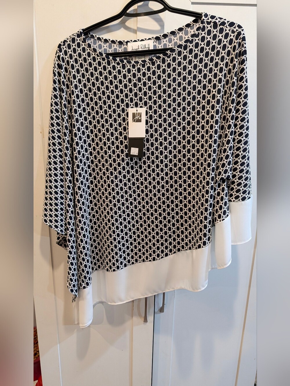 Joseph Ribkoff Black & White Geometric Print Women’s Top